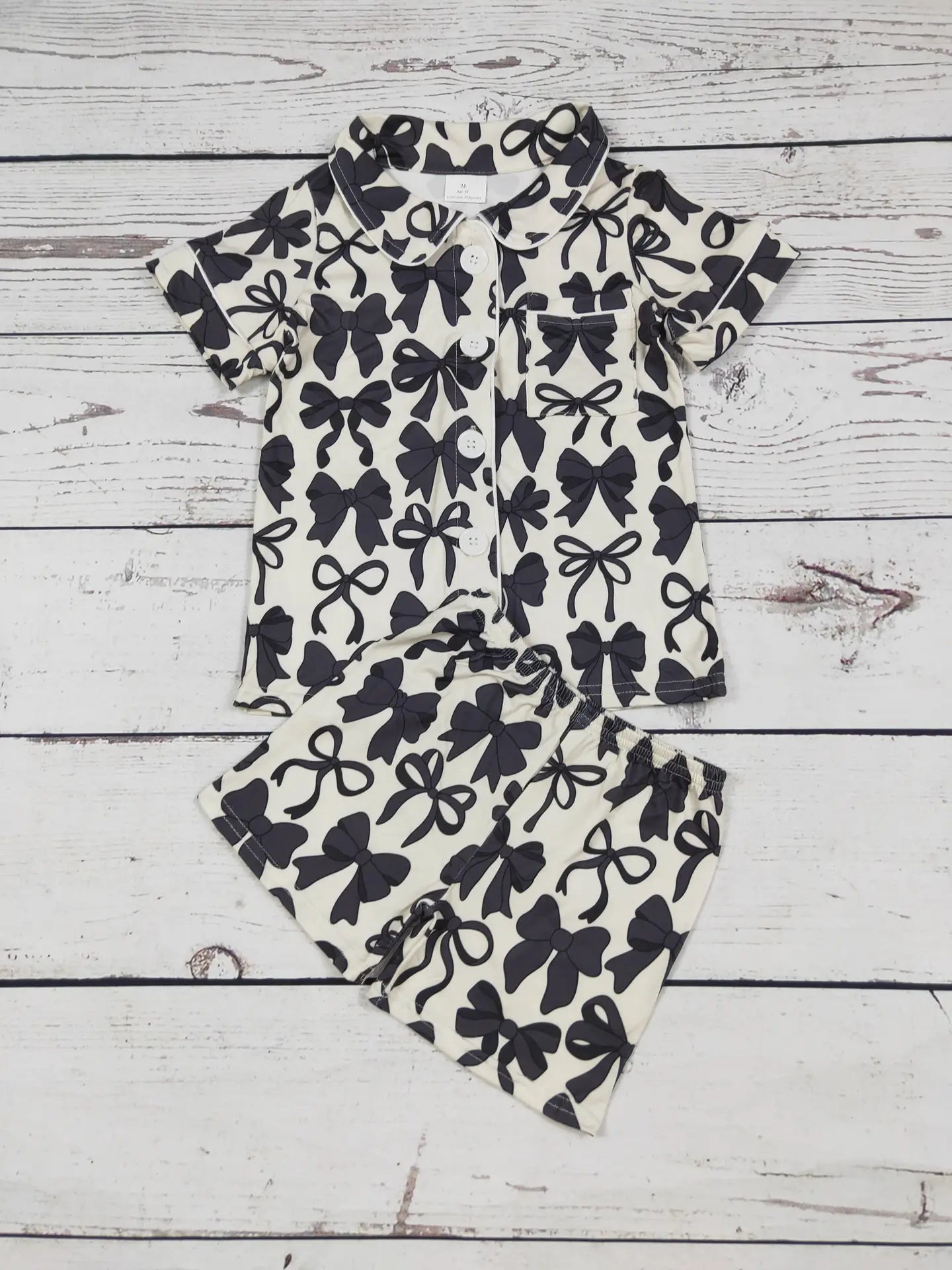 Black Bow Printed Pjs