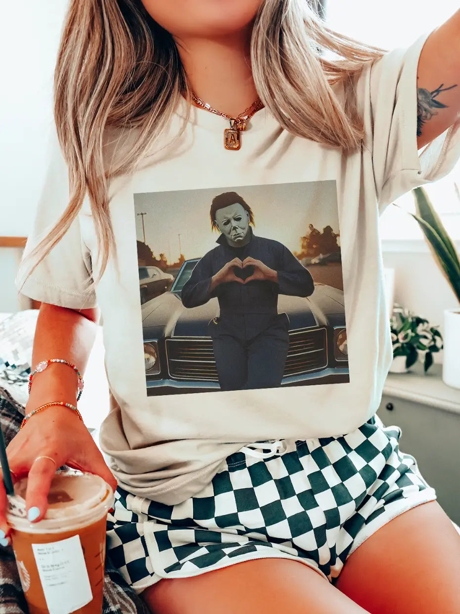 Michael Meyers Halloween Heart Hands Tee