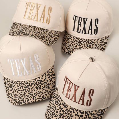 TEXAS Embroidery Leopard Two-Tone Trucker Hat