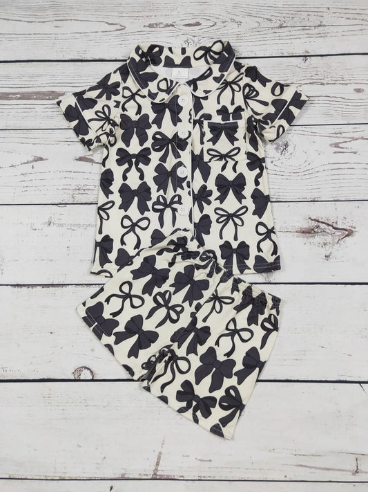 Black Bow Printed Pjs