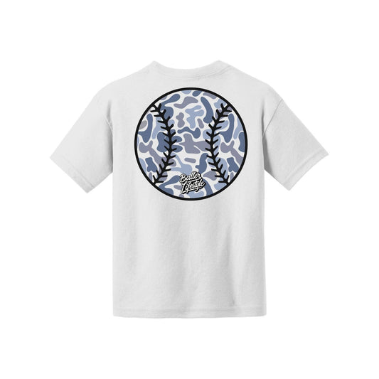 Blue Camo Baseball Tee