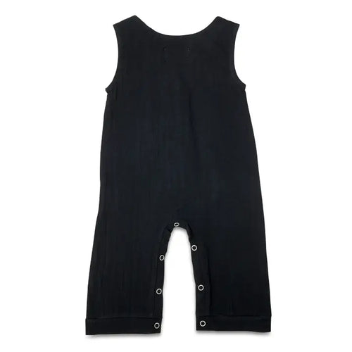 Black Linen Baby Romper